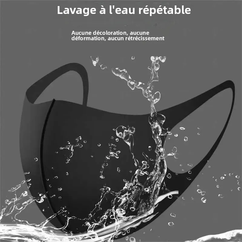 

Black 3D Face Mask Ice Silk Mask Spring And Summer Dustproof Washable Reusable Face Mask Unisex Adult/Mask Outdoor Travel Protec