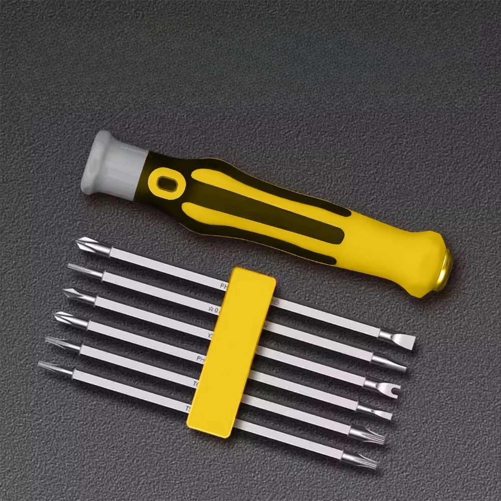 1set, 12 in 1 Screwdriver Set Bit Cross Flat Shaped Screwdriver Head Multifunctional Precision Handheld Maintenance Tool Home
