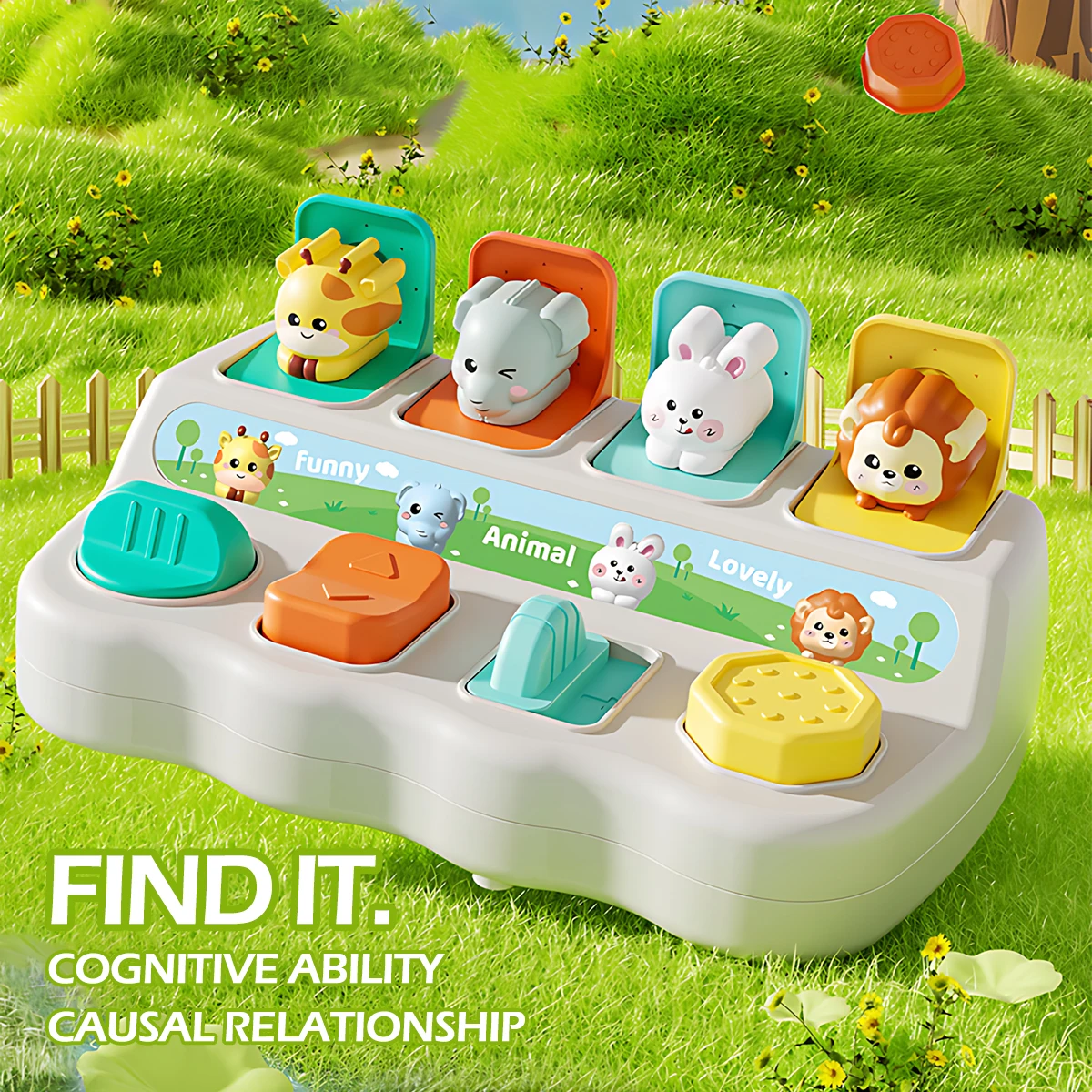 Montessori Pop up Animal Toys and Learning Boxes - Enhance Logic and Motor Skills, Suitable for Children's Birthday Gifts