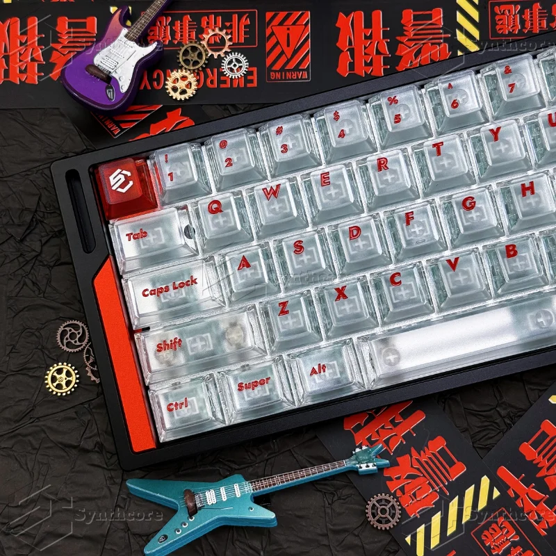 

130 клавиш, противотуманные колпачки на заказ, аниме-игра, Chreey, ПК, прозрачные колпачки для клавиш для изготовления 68 Mad 68 Wooting 60, механическая клавиатура
