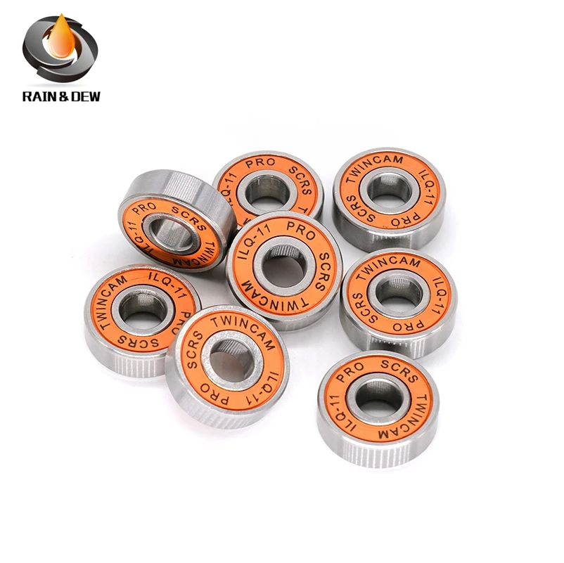 8Pcs 608 RS  Bearing ILQ-11 8x22x7 Green Longboard Speed Inline Skate Wheel Bearing Skate Scooter Smooth Skate Scooter Bearing