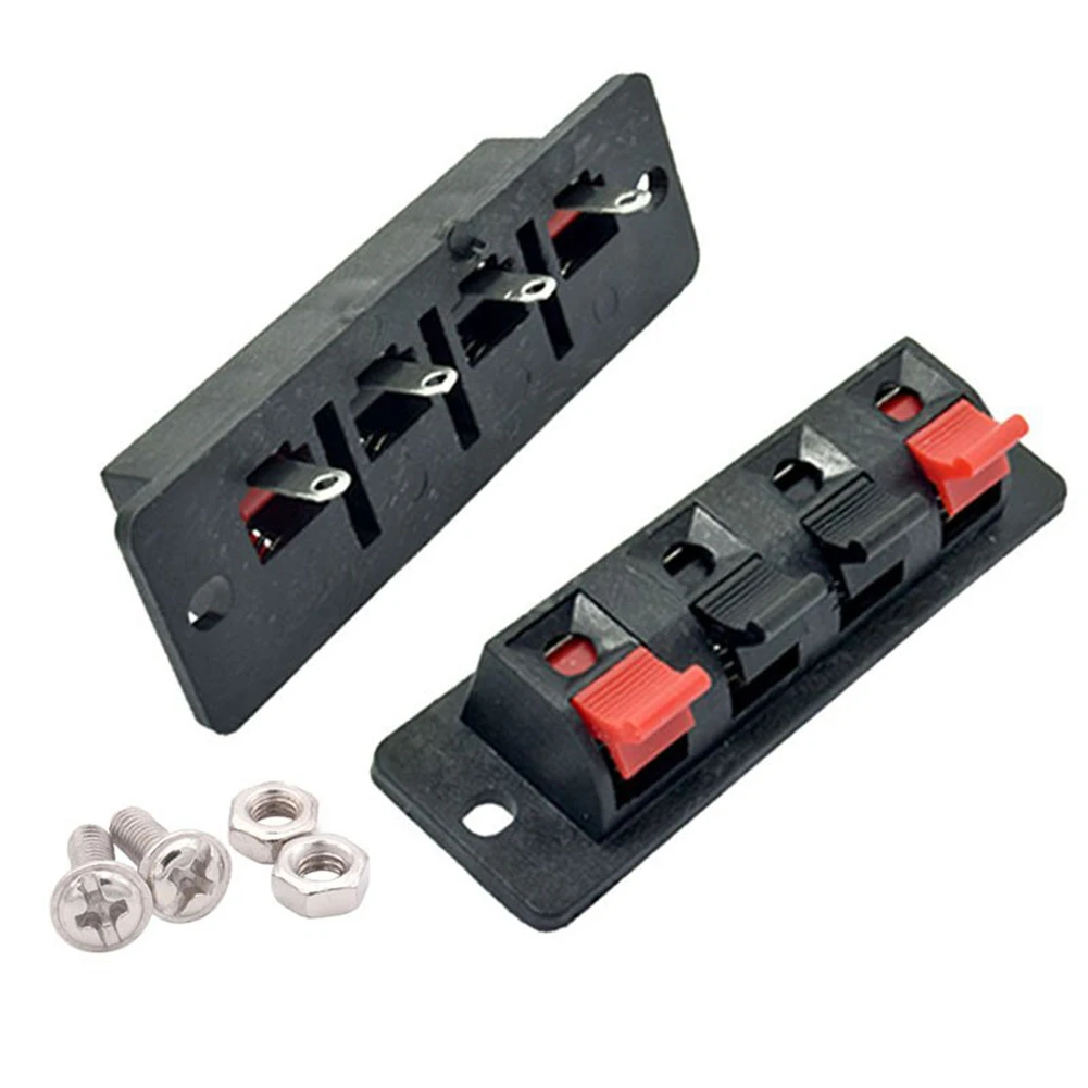 Spring loaded Push Release Speaker Connector  2 Terminal Design  Red/Black Color Polarity Coding  Easy Installation