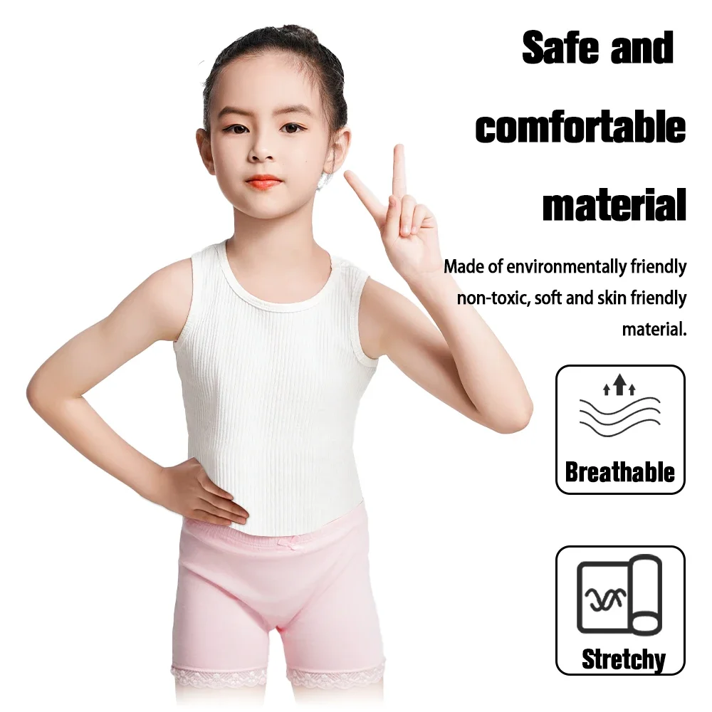 2024Children Girl Stretchy Safety Panties Kids Cotton Toddler Child Underwear Children\'s Briefs Short Solid Color For 3-14 Years