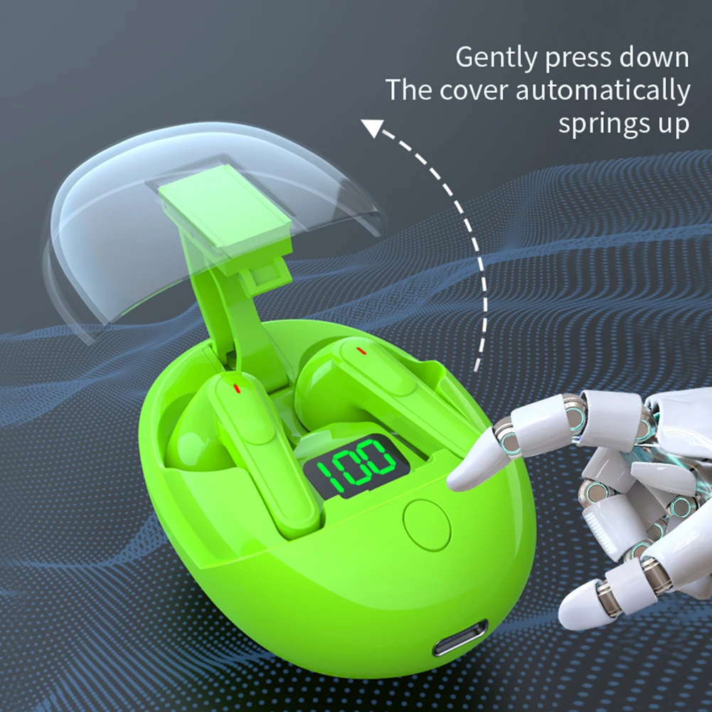 Wireless Stereo Earphones Waterproof Bluetooth 5.3 Gaming Headsets Noise Reduction TWS HIFI Digital Display Earbuds