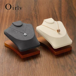 Oirlv Solid Wood Bust Jewelry Organizer Holder Necklace Mannequin Stand Pendant Display Rack Jewelry Window Display Props