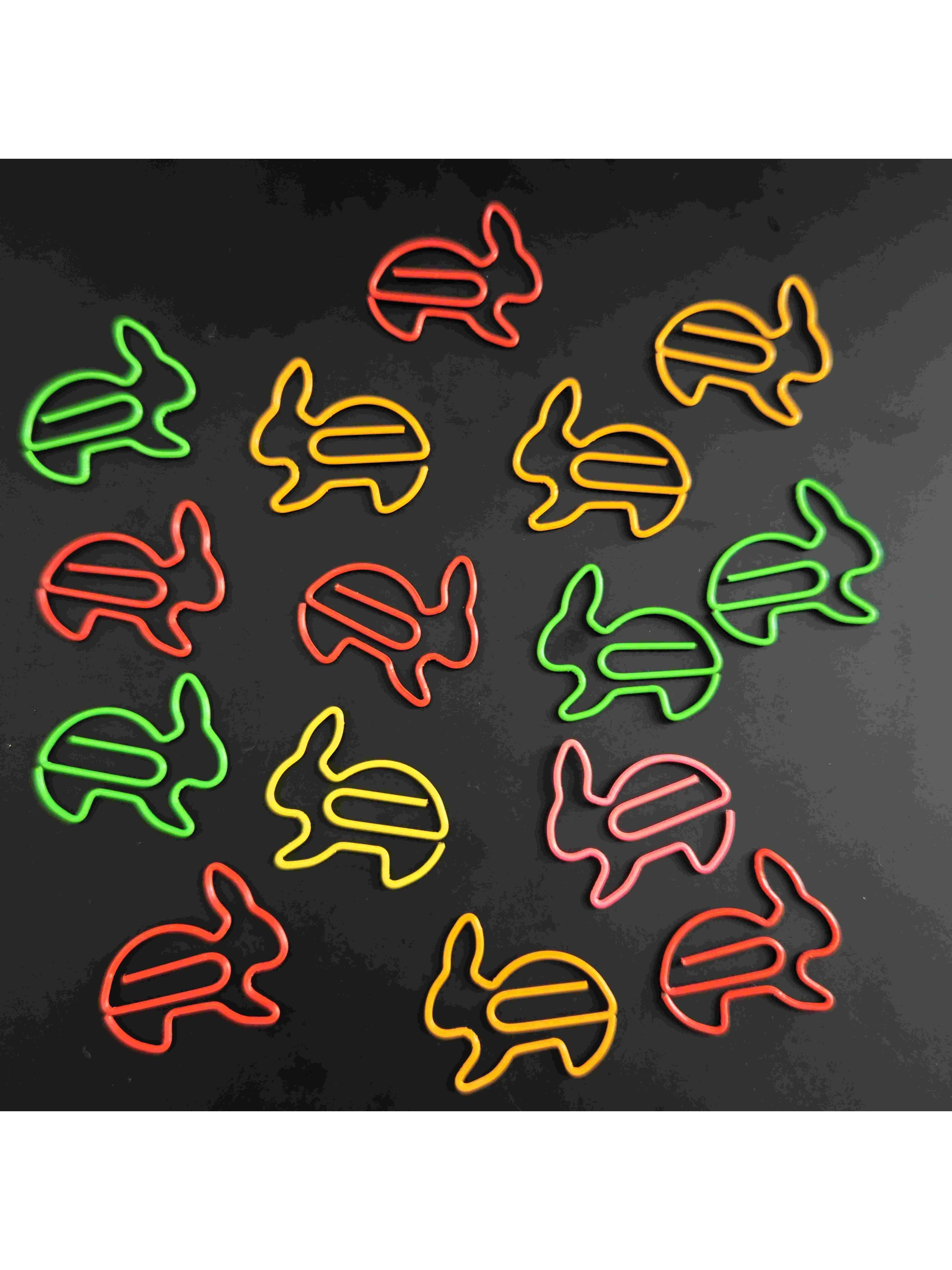 100/50/20 pièces pinces à papier en forme de lapin couleur mixte aléatoire pince à papier en métal Organization Documents personnels pour utilisation scolaire et de bureau