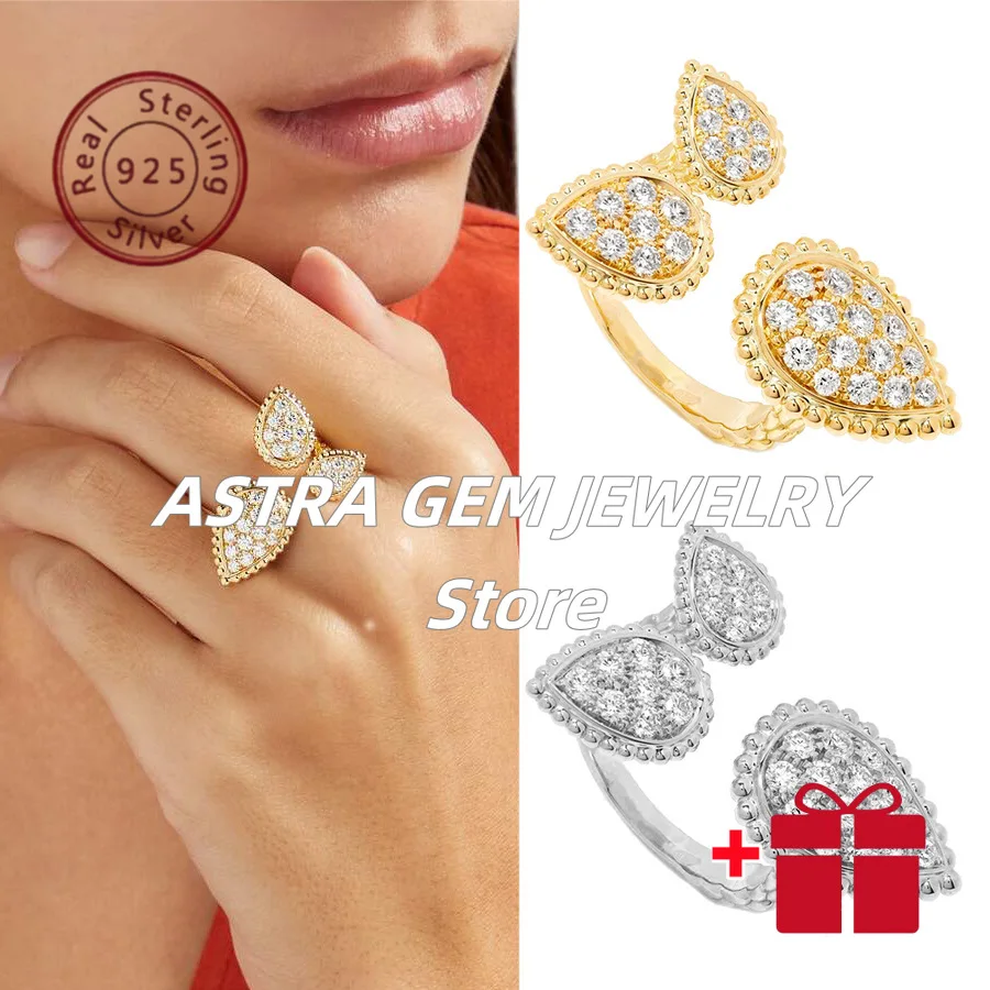 

Classic and Exquisite Waterdrop Ring, Silver Gold High Aesthetic Value, Exquisite Open-end Ring, Fashionable Jewelry Accessories