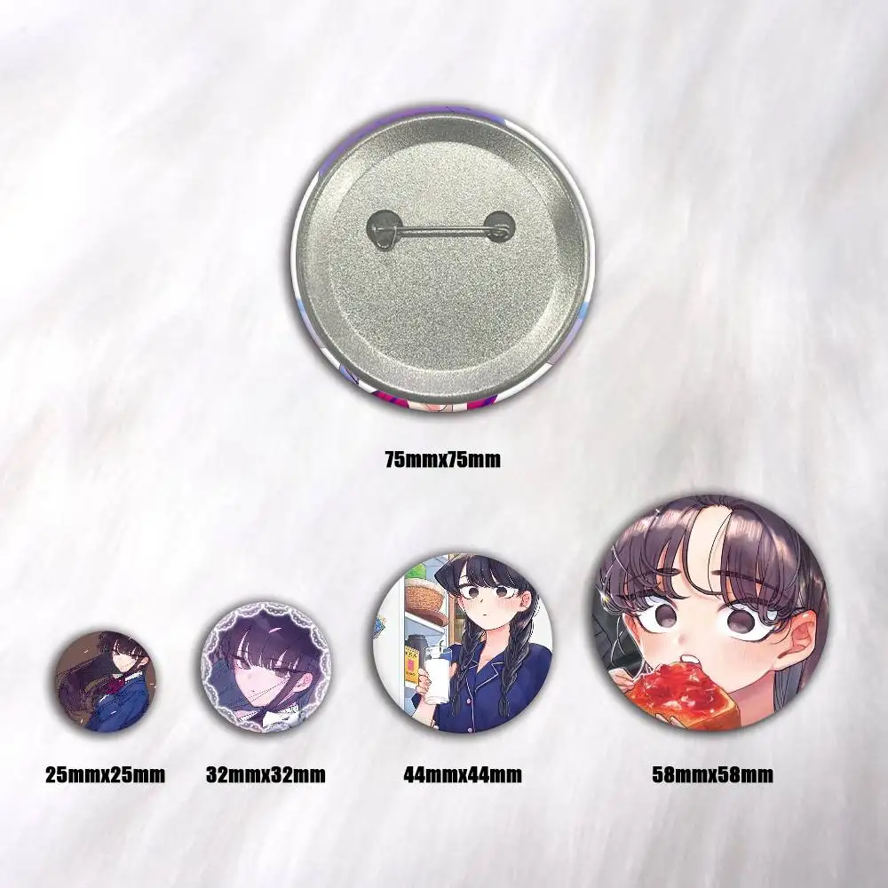 A-Komi Can't Communicate Art Badges Button Round Creative Pin Brooch Badge Bag Decor Accessories Fans Collect Friends Gifts