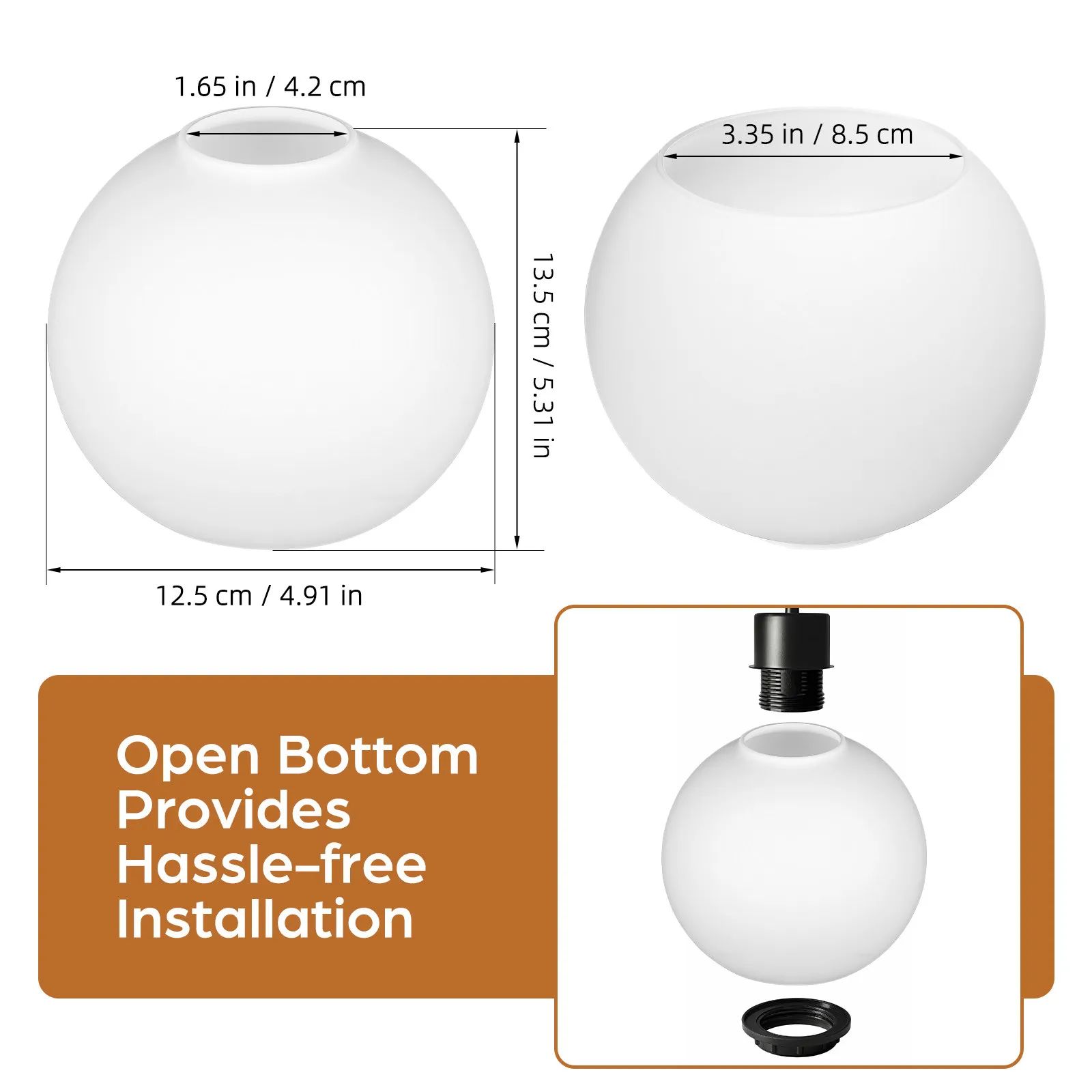 Glass Ceiling Lamp Shade Replacement Decorative Pendant Light Fixture Cover for Chandeliers Table Lamps and Pendant Lights