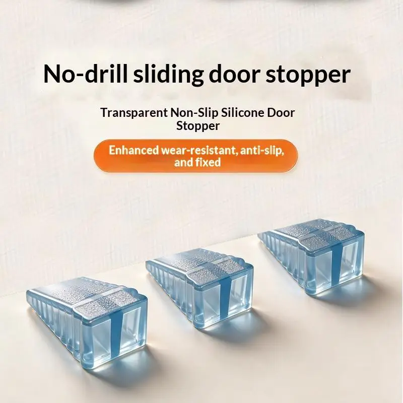 Silicone Rubber Door Stopper Fits All Door Sizes Anti-Shock Safety Wall Protector for Home Office Dorm