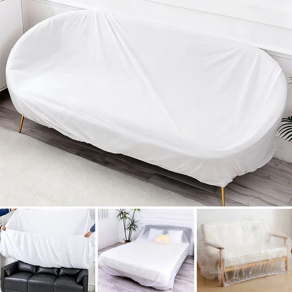 Transparent PE Disposable Dust Covers Waterproof Elastic Edges Dust-proof Cover Drawstring Thick Plastic Dust-proof Film