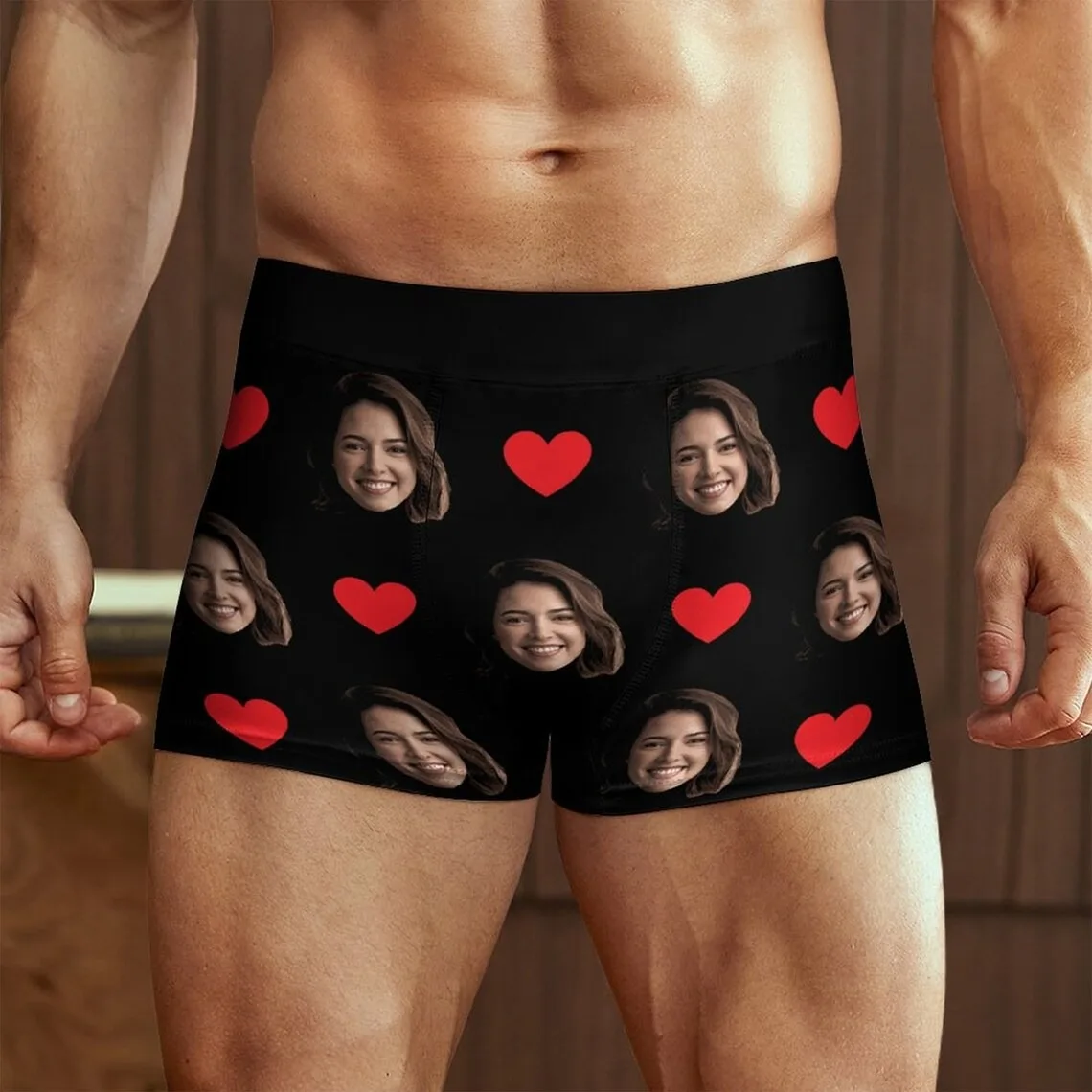 Custom Boxers Men Women Personalised Boxers With Face On Underwear Heart Socks Valentine\'s Day Gifts For Boyfriend/Husband