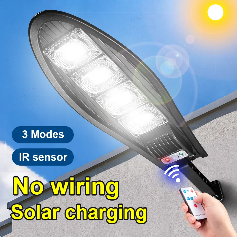 مصباح شمسي LED قوي 80W مع حساس حركة PIR – إضاءة خارجية ذكية للمنازل والحدائق