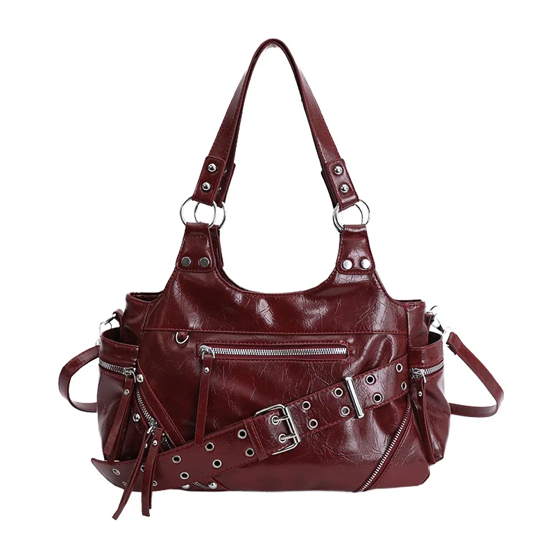 Solid Color Design Motorcycle Armpit Bag 2026 Fashionable And Trendy Women'S Bag Premium Light Luxury Shoulder Bags
