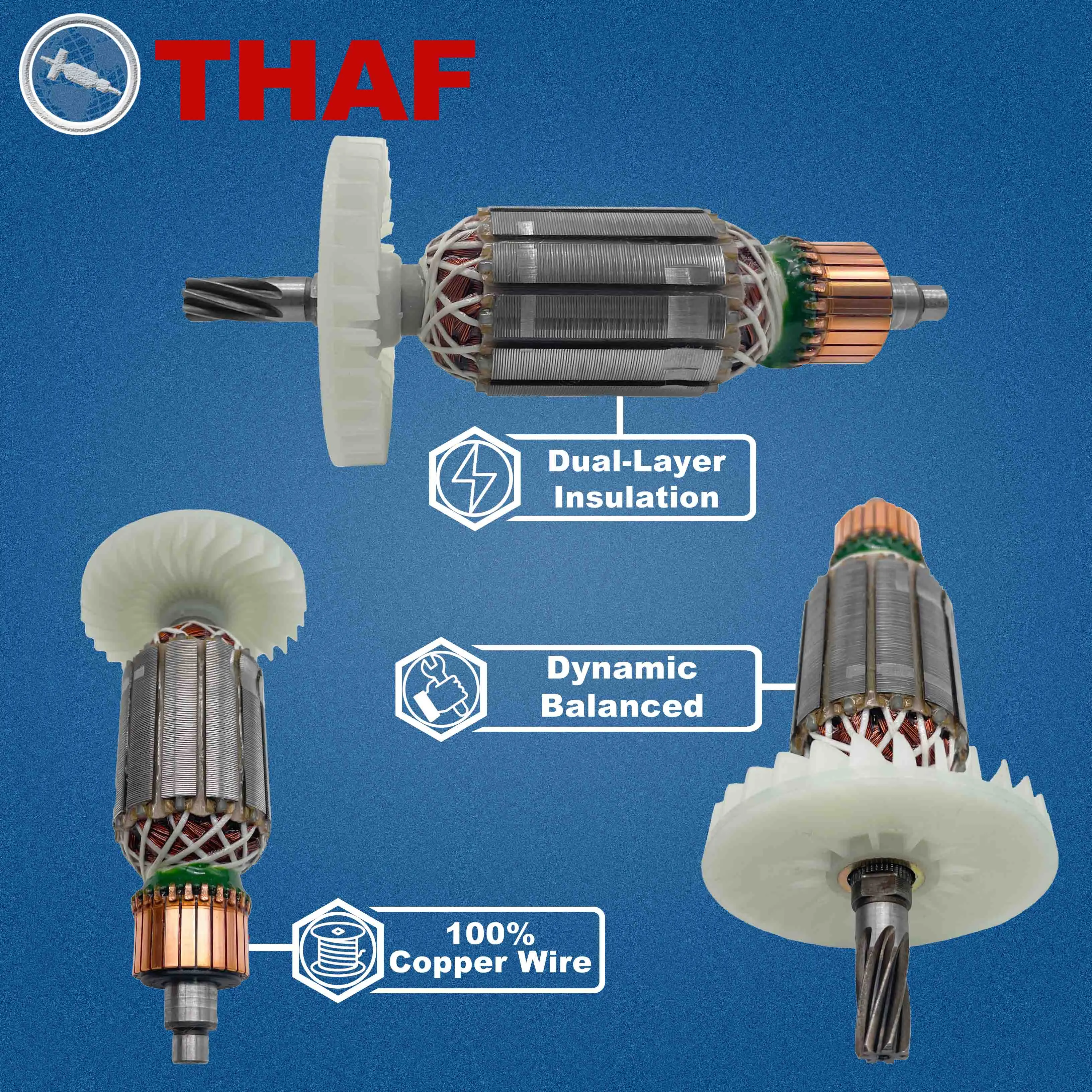 AC 220V 240V MT580 Armature Rotor For Maktec Circular Saw Spare Parts Power Saw MT 580
