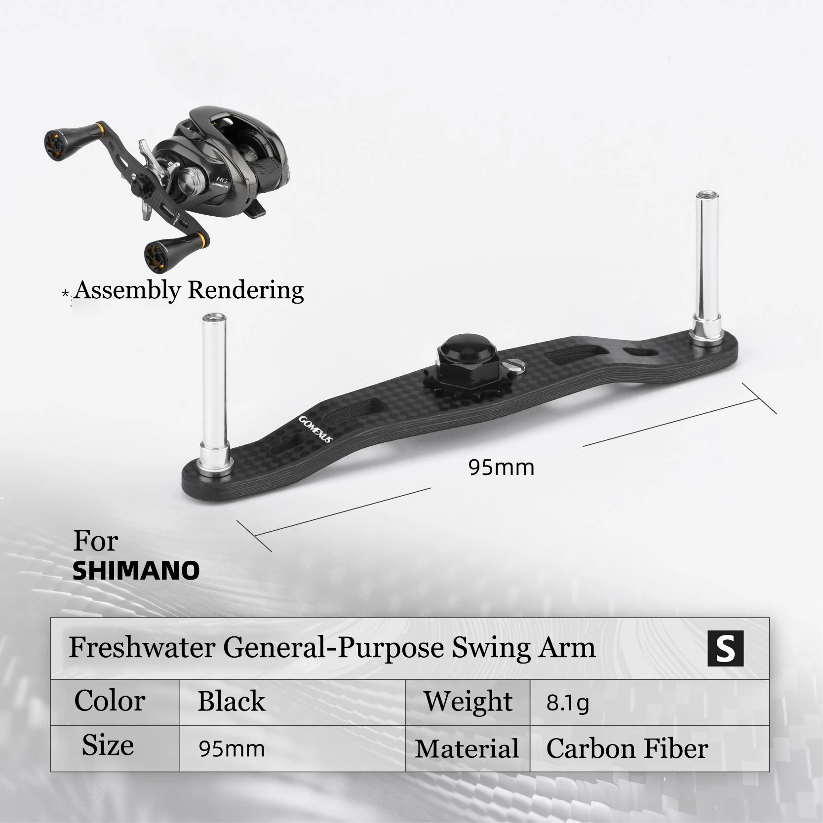 Gomexus Carbonfaser-Griff für Shimano Daiwa Angelrollen 95mm 100mm 105mm – Detail 8