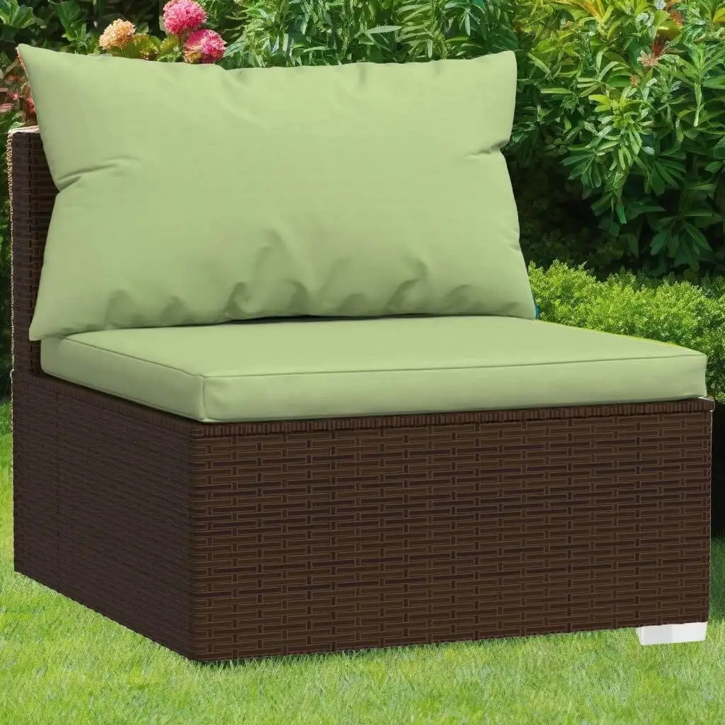 

6-Piece Brown Poly Rattan Patio Lounge Set with Cushions – Stylish Outdoor Seating