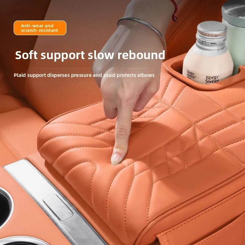 Multi-functional Car SUV Armrest Box Booster Universal Central Protective Cover Elbow Rest Tissue Box Cup Holder Car Accessories