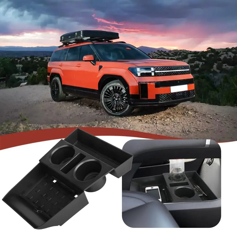 Kptidy for 2024 2025 Hyundai Santa Fe Lowe Tray Organizer Floor Center Console Armrest Storage Box Tray Interior Accessories