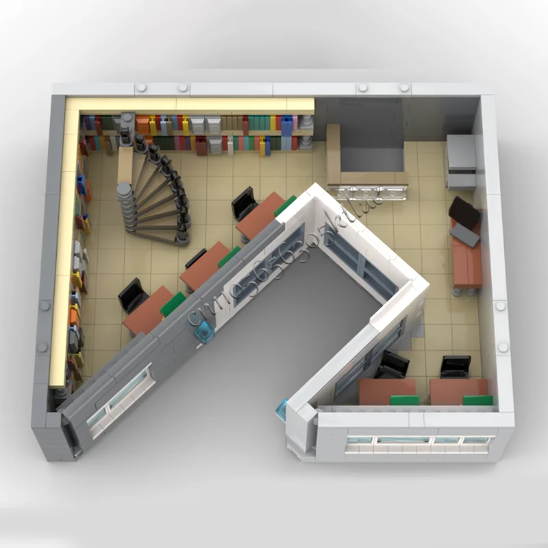 3082 個の都市現代図書館モジュラービルディングブロッククリエイティブ建築モデルディスプレイおもちゃ子供のための組み立て誕生日プレゼント