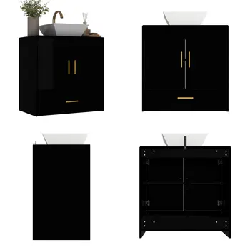 30인치 흑백 벽걸이형 욕실 세면대 수납장 (서랍 2개 및 은색 보트 모양 유리 세면대 포함) 8 best sales 욕실 세면대 수납장 - №7