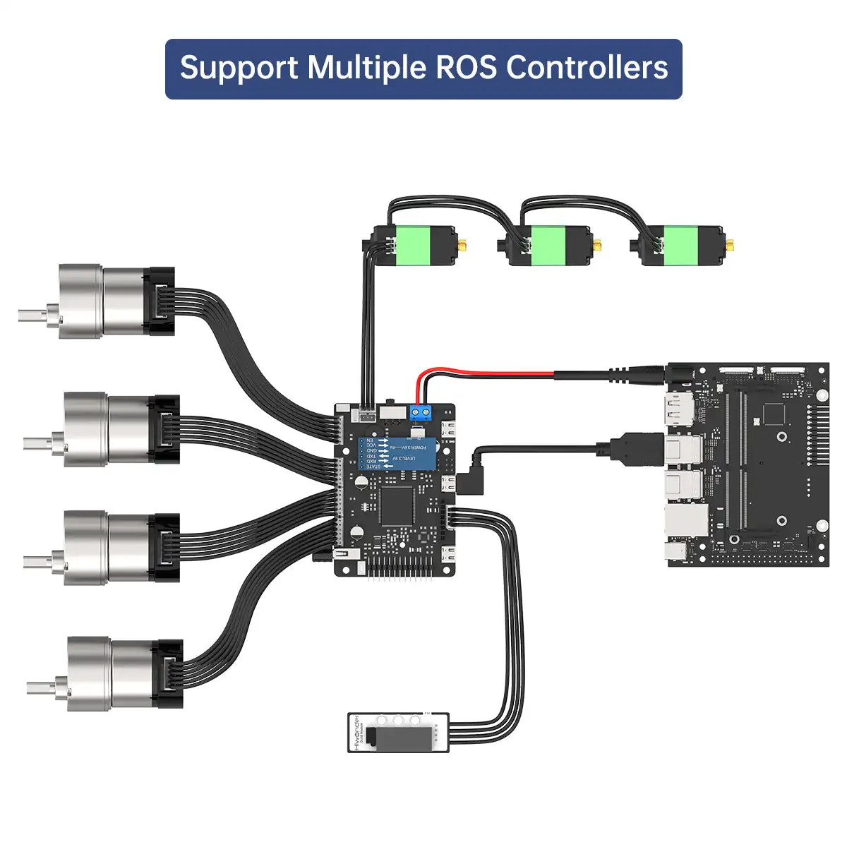 ROS Robot Control Board for JETSON Raspberry Pi with STM32F407VET6 Chip Supports 4-Channel Encoder Motor PWM Bus Servo Control