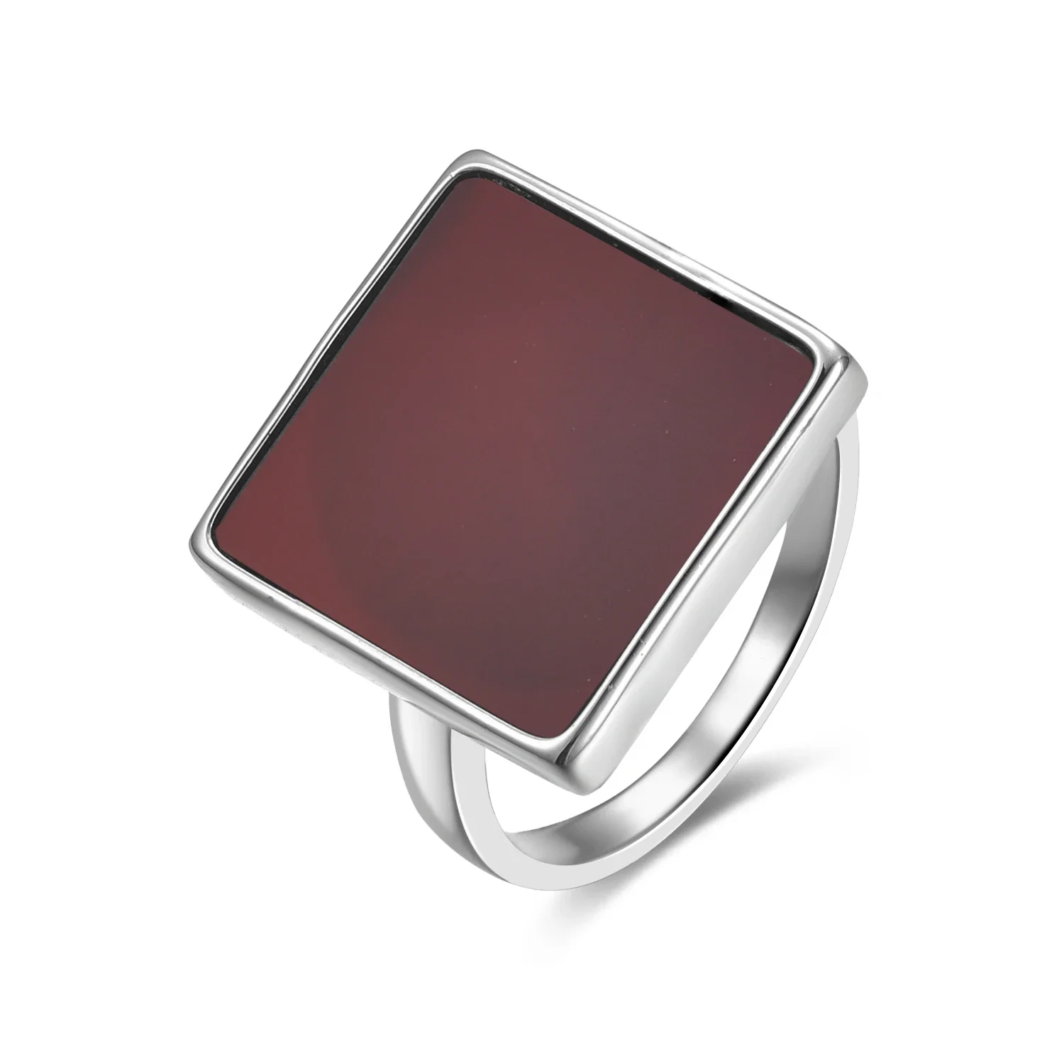 Women's 925 Sterling Silver Ring with Rhodochrosite
