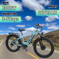 E-Bike 2000W Dual Motor 52V23AH Battery Hydraulic Braking Electric Bike 7-Speed 26-Inch Fat All Terrain Electric Bicycle