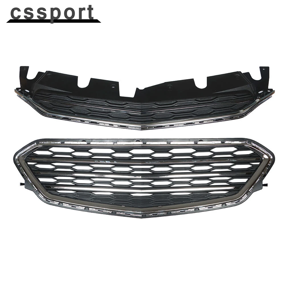 

2Pcs Front Upper Lower Grille Bumper Grill Set For Chevrolet Equinox 2016-2017