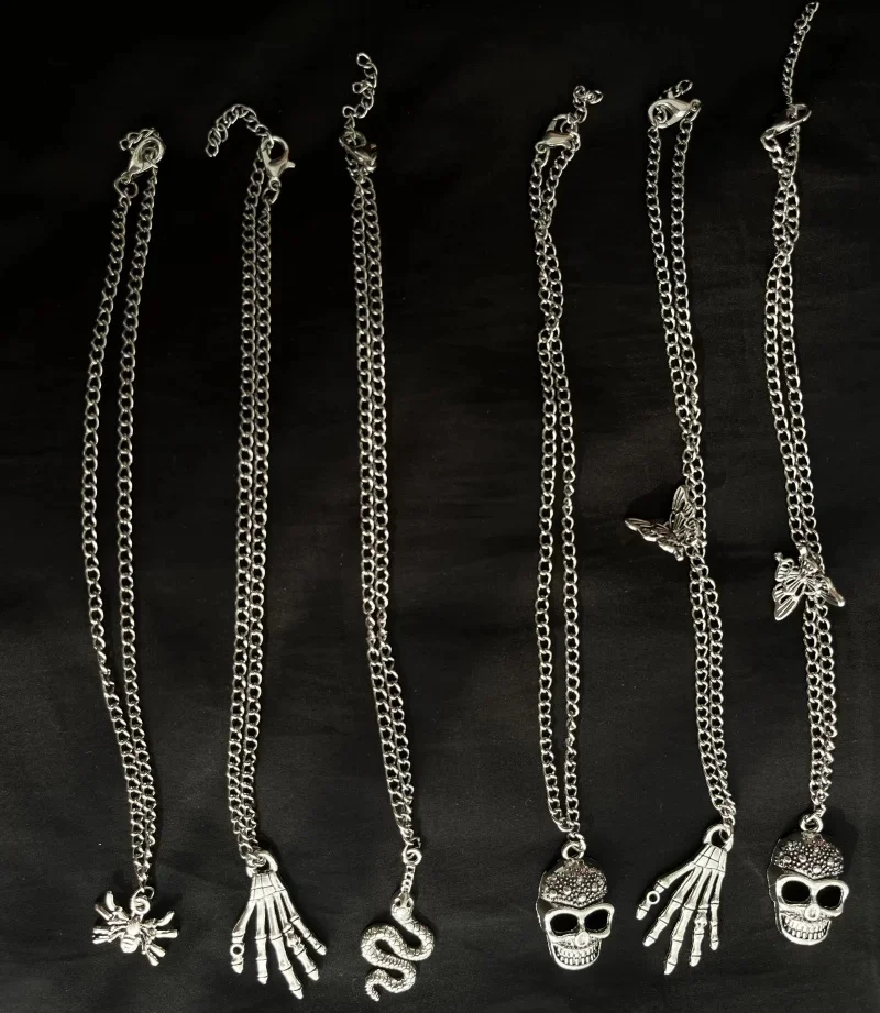 BJD Doll Necklace suitable for 1/4 1/3 Uncle size Goth Metal Skull Spider Snake Doll Accessories