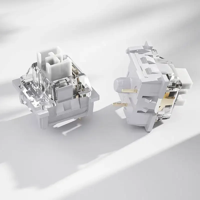 Outemu Silver Wood Axis V3 Linear Keyboard Switches with Mahjong Sound, 3Pin Hot-swappable
