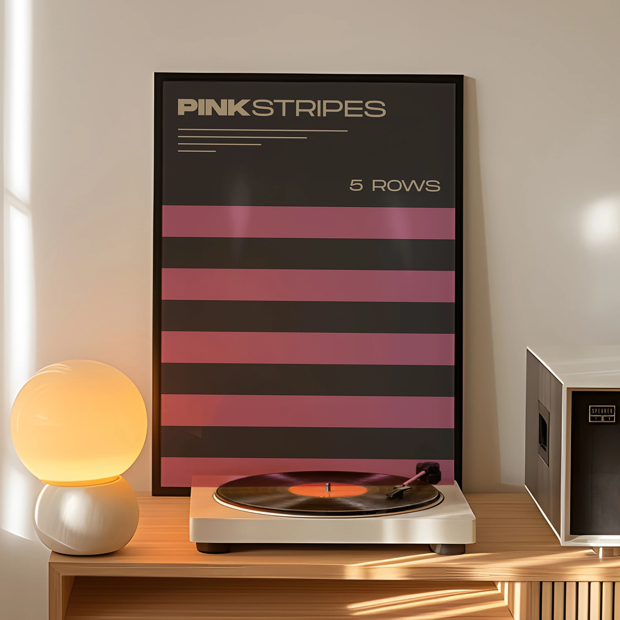 Modern,Minimalist Pink Stripes Wall Art Print Canvas Painting Poster Picture For Living Room,Bedroom Home Decor