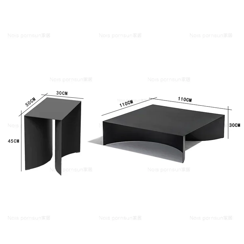 Coffee Table Minimalist High-Grade Black Rectangular Living Room Sofa Combination