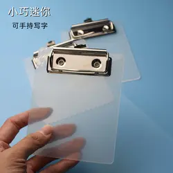 Mini presse-papiers en plastique transparent portable, petite planche à clip, mémo de poche pour étudiants, dossier, fournitures de bureau