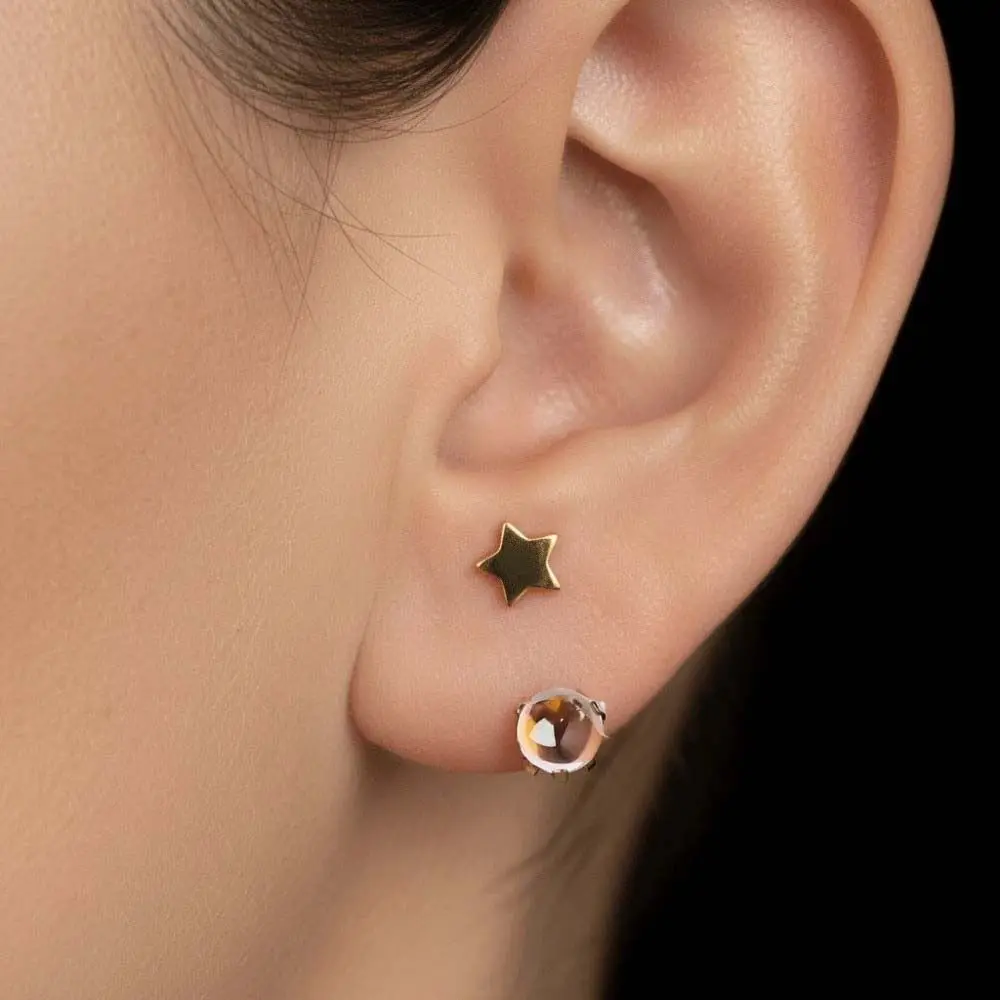 Anodized U-shaped Septum Nose Ring Internally Threaded ASTM F136 Titanium Star Cartilage Earring Colorfast High Polished