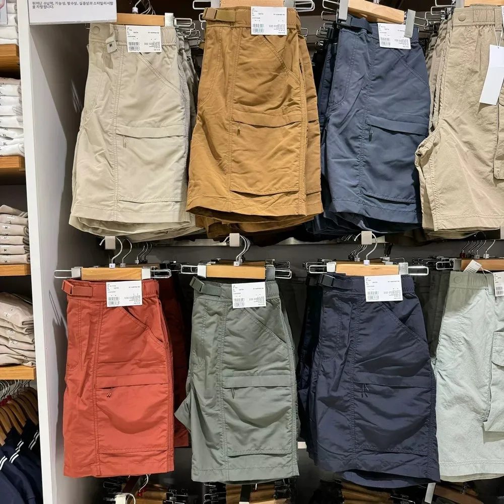 

Qui Dry Nylon Casual orts Men Women Summer 2025 Five Parts Ceiling Replacement Straight Leg Workwear Pants ket Detail