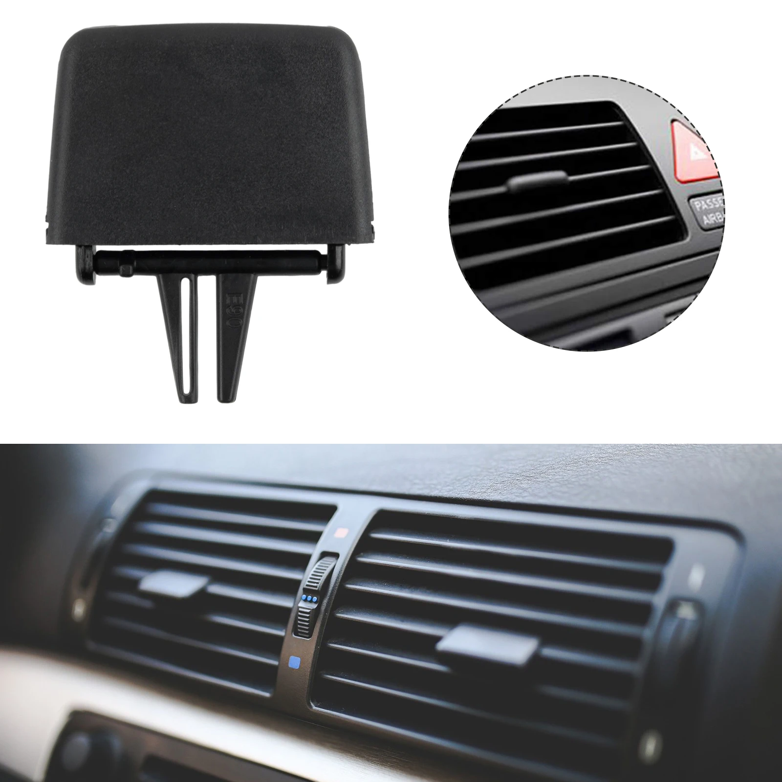 High Quality Reliable Tab Clip Auto Parts ABS+PC Black Car Replacement For Center A/C Vent Outlet Front  High