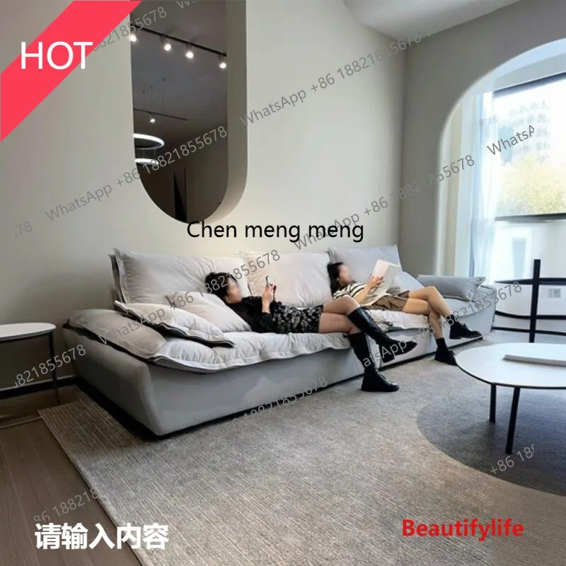 

M53 Modern fabric sailing sofa cream style art Italian minimalist living room straight row light luxury