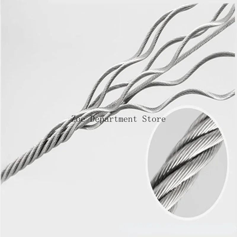 5mm Dia Steel PVC Coated, Flexible Wire Rope Cable 10 Meters Transparent + Silver