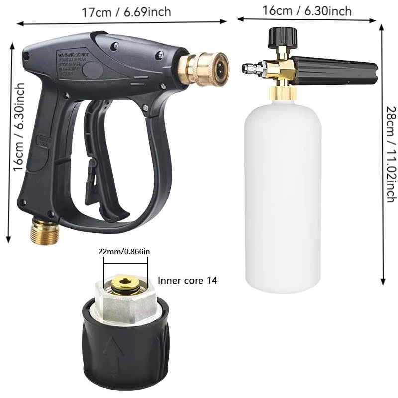 Foam Cannon Kit for Karcher/Nilfisk/Parkside/Bosch - High Pressure Washer Snow Foam Lance & Spray Gun for Car Cleaning