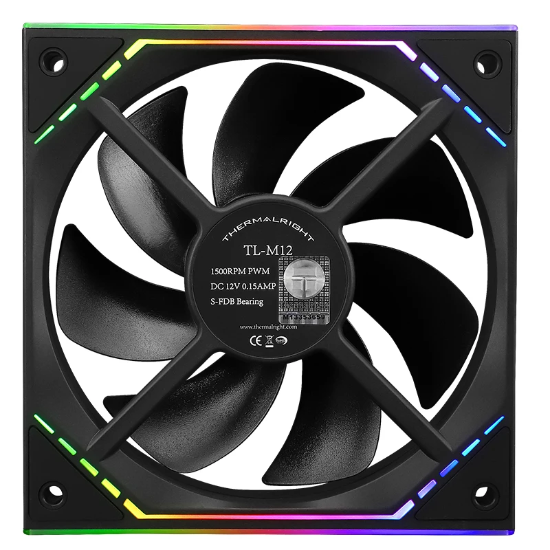 Thermalright TL-M12 12cm ARGB tos ventilateur de refroidissement, ventilateur de cadre de sculpture, halo coloré PWM ventilateur de refroidissement