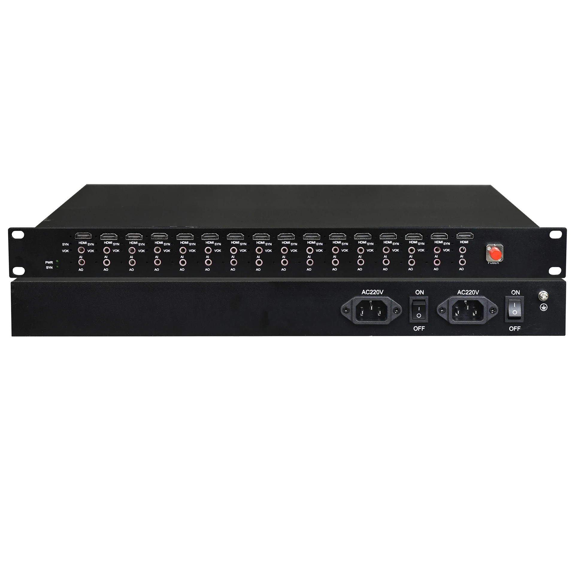 16 Channel HD Video to Fiber Optic Converter 2K HD Video to Optical Converter Optic to HD Video Converter