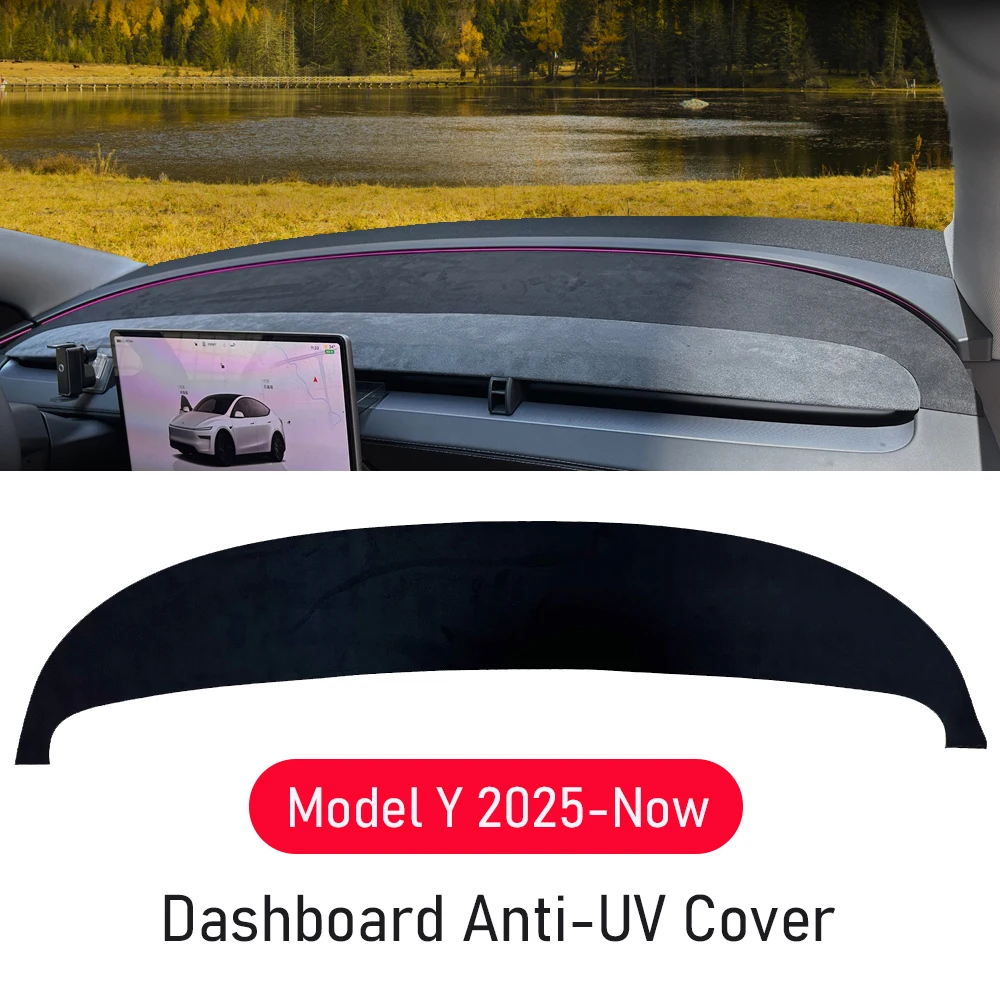 

Anti-UV Dashboard Cover For Tesla Model Y Juniper 2026 2025 Center Console Accessories Dash Mat Protector Pad Sunshade