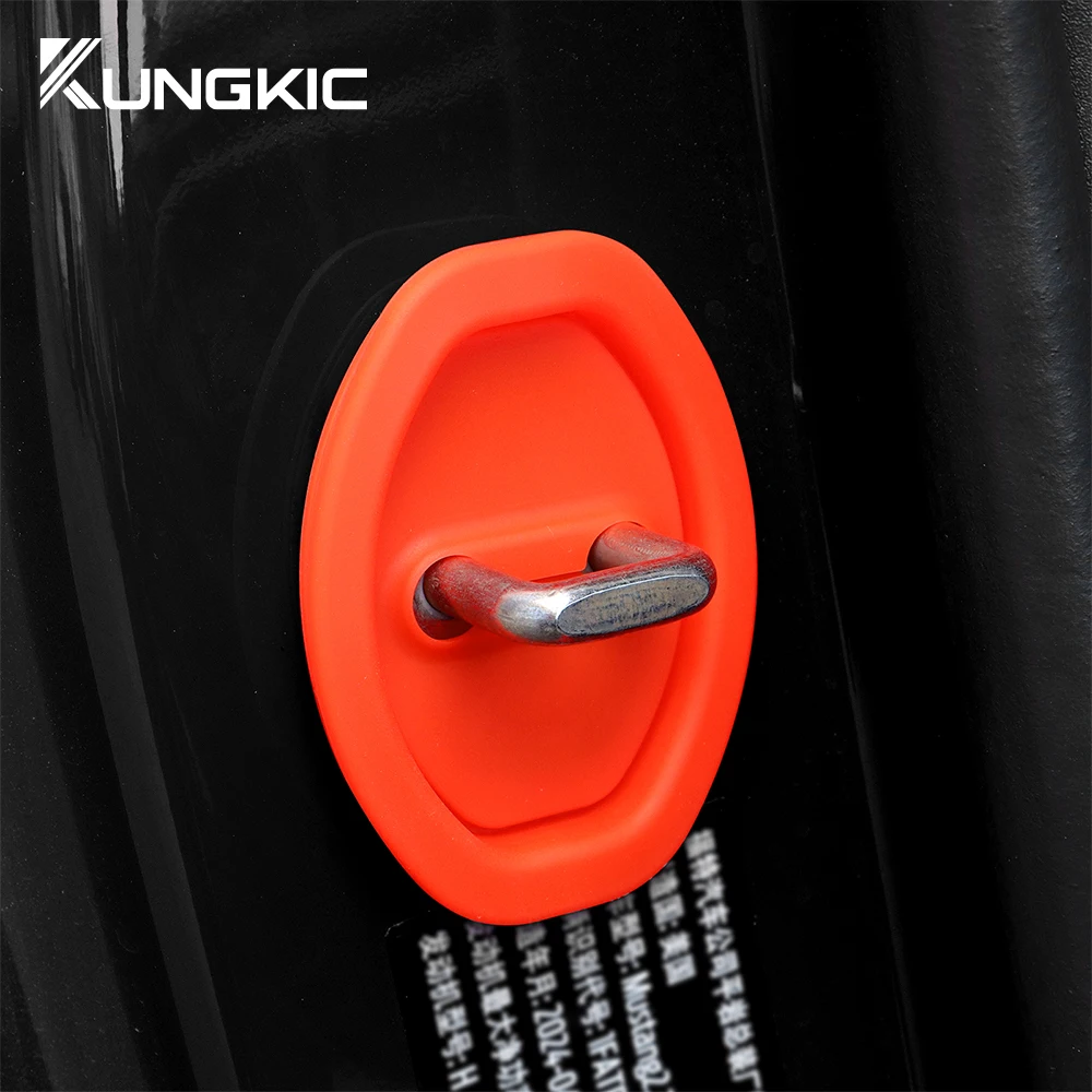 For Ford Mustang S650 GT 2024 2025 Car Door Mute Damping Cushion Silicone Door Lock Buckle Anti-collision Protective Cover