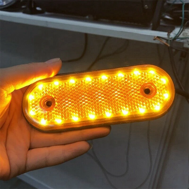 16PCS Amber Markerings Light Side Marker 20LED 24V Trusk Lamp Pickup Truck Side Marker Lights For Truck