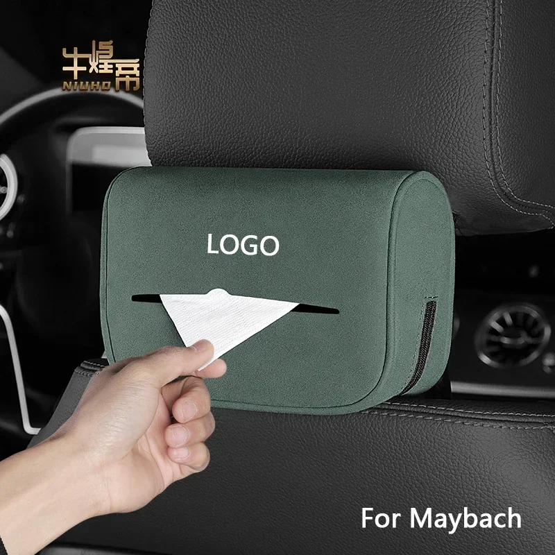 

Car Suede Tissue Box Interior For Maybach S Class S400 S450 S480 S500 S580 S600 Seat Back Paper Bag Armrest Box Case Accessories