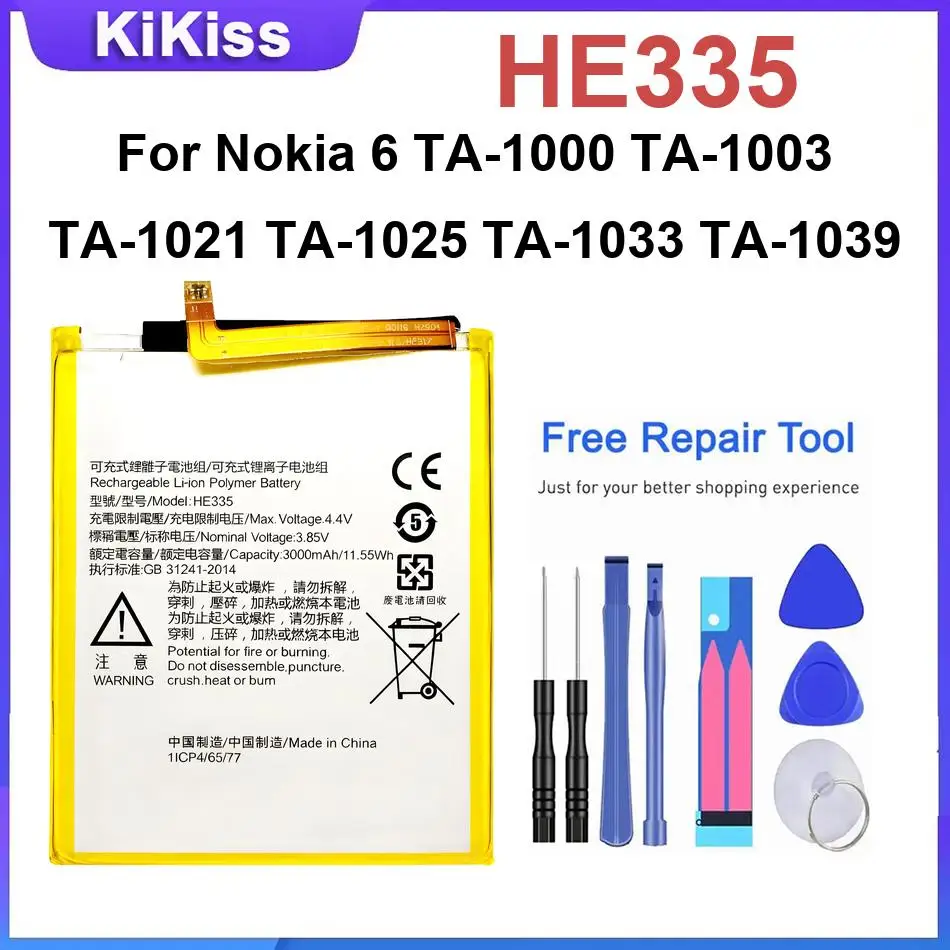 Battery For Nokia 6788 6290 E65 6 2nd 2018 6.1/5.1 Plus 6 TA-1000 TA-1003 6700 Classic 6500C 6185 6138 6110 BL-6F BL-5F BL-6Q