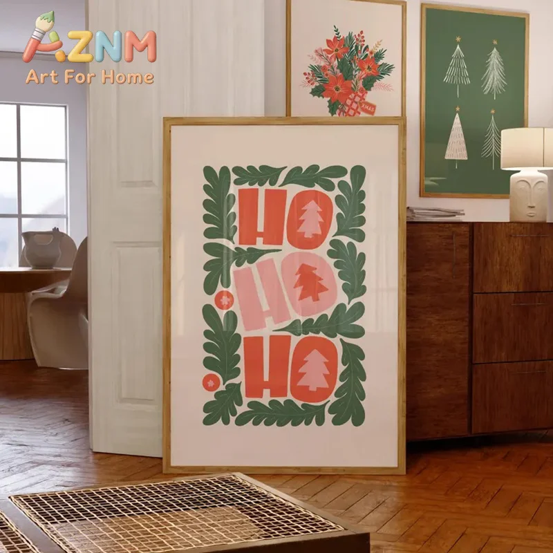 Cute Christmas Printable Art Coquette Christmas Gallery Wall, Trendy Wall Art Retro Holiday Decor, Pink Red & Green Poster