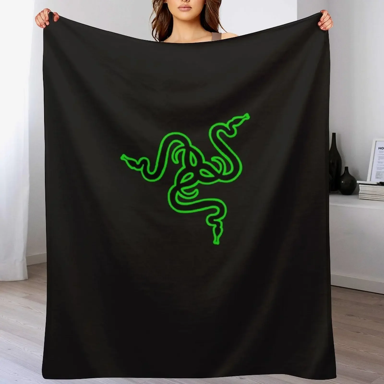 BEST SELLER - Razer Merchandise Essential T-Shirt Throw Blanket Multi Use Warm Blanket for Living Room Bedroom