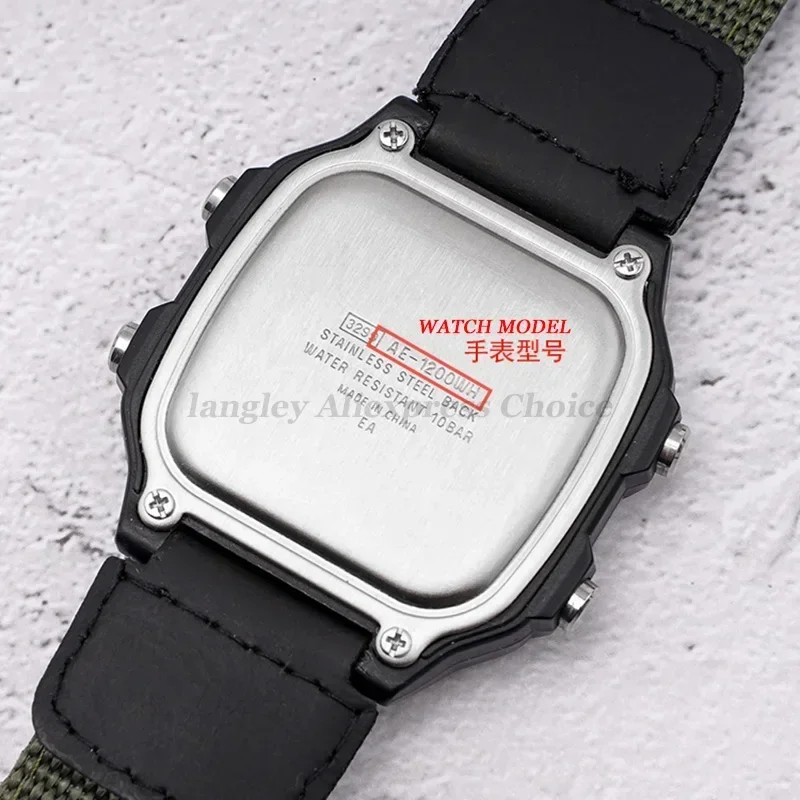 18mm Nylon-Uhrenarmband für Casio W800H Schwarz-Grünes Armband SGW400 F91W F84 F105/108/A158/168 AE1200/1300 Herrenbänder – Detail 3